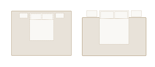 Bedroom rug size diagram